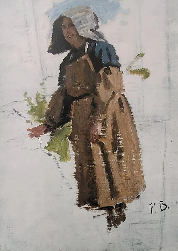 Jean - Frédéric Bazille, Mietitrice col copricapo